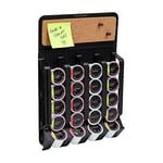 Mind Reader WMNT-BLK mounty Wall Single Serve Storage Organizer and Memo Board, 20 Coffee Pod Capacity, Magnetic or Adhesive Mount, 10.75" L x 15.5" W x 2.5" H, Plastic, Black