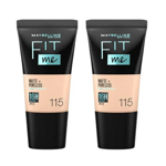 Maybelline Fit Me Matte & Poreless 16 Hour Foundation Tube 18ml – 115 Ivory  x2