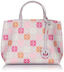 Pinko Women's Carrie Shopper Classic PVC Logo Print Bag, Wn2q_Lilac/Fuchsia/White-Antique Go, 27