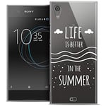 Caseink - Coque Housse Etui pour Sony Xperia XA1 (5) [Crystal Rigide HD Collection Summer Design Life's Better - Souple - Ultra Fin - Imprimé en France]