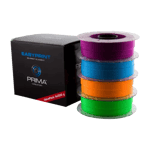 Prima – PrimeCreator EasyPrint Neon PLA 3D-Printer Filament, Purple/Blue/Orange/Green, 4x 500 g (P