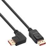 InLine® Câble DisplayPort 1.4 8K4K coudé à droite Noir/doré 3 m