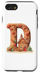 Coque pour iPhone SE (2020) / 7 / 8 Monogrammed Christmas D Initial Gingerbread Cookie Letter D