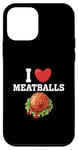 Coque pour iPhone 12 mini Américain Italien Food Lover Funny Foodie I Love Meatballs