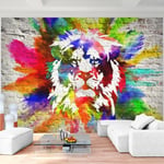 Runa art Papier Peint Intissé Tapisserie Lion Coloré 352x250 cm (8,8 M2) - 8 Bandes Faciles à Coller 9164011b