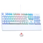 The G-Lab - Keyz Rubidium Blanc - Clavier Mecanique USB, AZERTY, RGB 100% Personnalisable, Anti-Ghosting, Repose-Poignet - Clavier Gamer Blanc, Switch Red Interchangeable - PC, PS4, PS5, Xbox – New