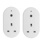 2 X PLUG IN LIGHT TIMER SWITCH ENERGY SAVING SECURITY DUSK TO DAWN SENSOR NEW 