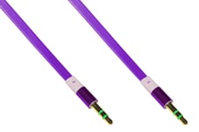 Link Câble Audio Jack 3.5 mm Mâle Mâle Plat Mt 1 Couleur Violet 3 Pôles Lkgz