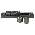 Black Metal Spot Gravity Dice Precision - Forest Black (5x16mm D6, In Metalic Holder)