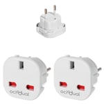 2x Adaptateur de Prise de Voyage, Prise Type G vers Type E et F, UK vers EU