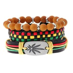 Mode 3 st/ set Jamaica läderarmband Rasta Reggae smycken present till tjejer