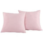 Lot de 2- Taies d'oreiller 60x60cm Rose Housse d'oreiller avec Une Fermeture Eclair en Microfibre