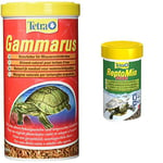 TETRA - Gammarus - Complément Alimentaire Naturel - pour Tortues d'eau - avec Couvercle Doseur - 1 L & ReptoMin Sticks - Aliment pour Tortues d'eau Complet en Sticks - Hautement Digestible - 1 Litre