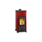 Poêle à bois raccordable en céramique La Nordica Emiliana 6.5 kW Bordeaux