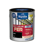 RIPOLIN - Peinture pour Fer Extérieur - Glycéro Antirouille - Sous-couche intégrée - Application directe sur Rouille - Résistante aux Intempéries, UV et Chocs - Mat - 2L - Noir