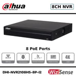 Dahua 8 Channels Compact 1U 8PoE 1HDD WizSense Network Video Recorder, 8TB HDD