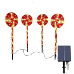 Solar Lollipop Light Outdoor Vattentät Led Christmas Candy Holiday Decoration Lawn Garden Decor