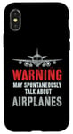 Coque pour iPhone X/XS Vintage Je pourrais parler spontanément d'avions Fly Model