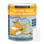 Peinture façade PROCOM crépi, façade à relief, imperméabilisation et protection des façades - Durable jusqu'à 10 ans 2.5 litres Calcaire (RAL 9003)