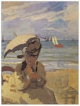 ArtPlaza Monet Claude - Camille Monet on The Beach at Trouville Panneau Décoratif, Bois, Multicolore, 60 x 1.8 x 80 cmAS91692