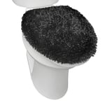 SoHome Spa Step Housse de siège de toilette en peluche lavable en machine Noir 47 x 49,8 cm