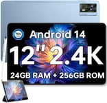 Ot5S Android 14 Tablette-12 Pouces Écran 2.4K, 24(6+18)Go Ram+256Go Rom/2To Tf Tablette Gaming, 8250Mah Tablette Tactile Caméra 16Mp, Tüv Tablet Pc 4G Lte Double Sim/5G Wifi/Widevine L1/Gps