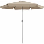 Kingsleeve - Parasol ø 330 cm Parasol en aluminium avec manivelle Protection solaire jardin terrasse extérieur Taupe