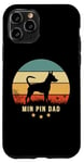 iPhone 11 Pro MIN PIN DAD retro sunset Design with Miniature Pinscher Case