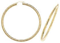 James Moore TH ER1059-60 9ct Yellow Gold 60mm Hoop Earrings Jewellery