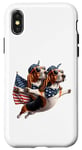 Coque pour iPhone X/XS Basset Hound 4th of July Chien Animal Garçons Filles Hommes Femmes Enfant