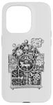 Coque pour iPhone 15 Pro Horloge de course à pied en hickory style steampunk, souris