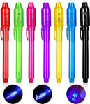 Oderra 7pcs Stylo Encre Invisible avec Lumiere UV, Stylo Espion pour écrire un Message Secret | Cadeau anniversaire enfants invites