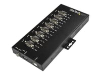 Startech.Com 8 Port Serial Hub Usb To Rs232/Rs485/Rs422 Adapter, Industrial Usb 2.0 To Db9 Serial Converter Hub, Ip30 Rated, Din Rail Mountable Metal Serial Hub, 15Kv Esd Protection - 6Ft Locking Cable Incl - Seriell Adapter - Usb 2.0 - Rs-232/422/4