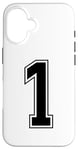 Coque pour iPhone 16 1 Numéro Équipe Junior College Sports Uniforme numéroté