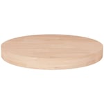 Plateau De Table, Dessus de Table, Table à manger rond Ø40x4 cm Bois de chêne massif non traité CON216658 Maisonchic