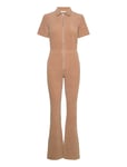 Corduroy Jumpsuit With Zip Beige Mango