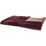 Beliani - Plaid Rouge Bordeaux en Polyester 180 x 220 cm Couvre Lit Doublé Ultra Doux Chaud Idéal pour Habiller un Canapé ou Comme Couverture