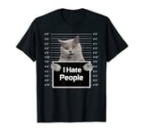 Funny I Hate People Cat Criminal At Police Station Owner Fan T-Shirt