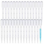 3 ml engångspipett, 30-pack plastpipetter för laboratorieexperiment, eteriska oljor, klassrumsexperiment