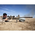 Kitandwe Military USA Marine Combat Team Machine Gun Photo Premium Wall Art Canvas Print 18X24 Inch