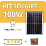 Helios - Kit Solaire Rigide + Batterie - Camping Car / Bateau / Tiny House 100W - Noir