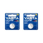 2 x Varta CR2032 CR 2032 DL2032 Lithium 3v Batteries Coin Cell Use By Date 2032