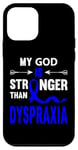 Coque pour iPhone 12 mini Ruban bleu de sensibilisation à la dyspraxie avec citation Faith God