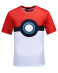 Pokeball Costume T-shirt All Over Print Printed Pokemon Costume Fancy Dress Tee