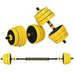 HOMCOM 30KG Dumbbell & Barbell Adjustable Set Plate Bar Clamp Rod Home Gym Sports Area Exercise Ergonomic