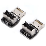 2Pcs Adapter Metal Usb3.1 10Gbps Male To Female Type‑E Plug Play Extended Set