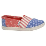 Toms Childrens Unisex Classic Red Kids Espadrilles Textile - Size UK 2