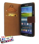 ETUI A RABAT SAMSUNG GALAXY S5 FOLIO MARRON ECO-CUIR (PU)