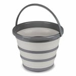 Kampa Folding Collapsible 10L 10 Litre Bucket Camping Bin Caravan Grey