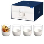 Villeroy & Boch - Manufacture Rock blanc Ensemble de verres à whisky, 4 pièces. Ensemble de verres pour whisky et cocktails, 250 ml, Verre en cristal, Aspect ardoise blanc mat